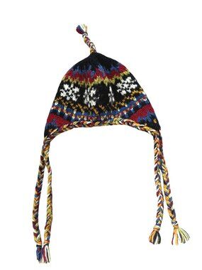Newari Women's Earflap Hat Fair Isle Boho Winter Warmth Icelandic Hand Knit Wool